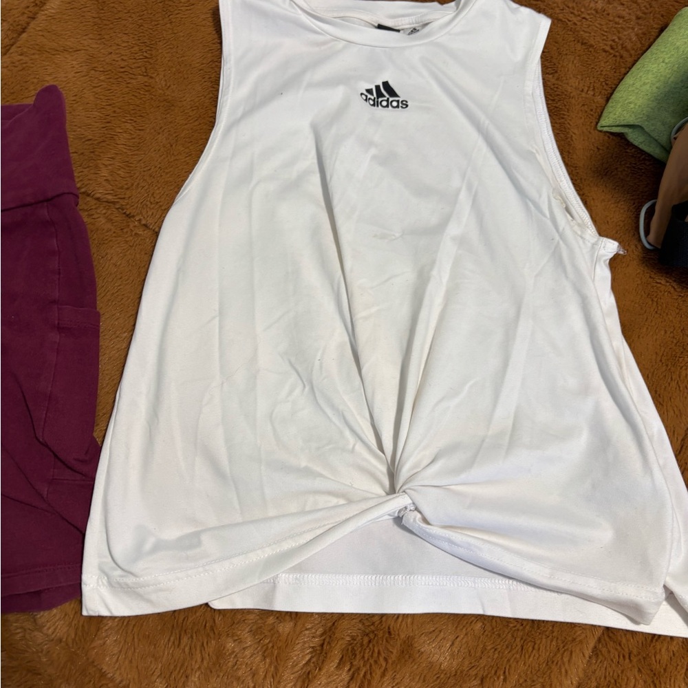 Adidas White Sleeveless Top